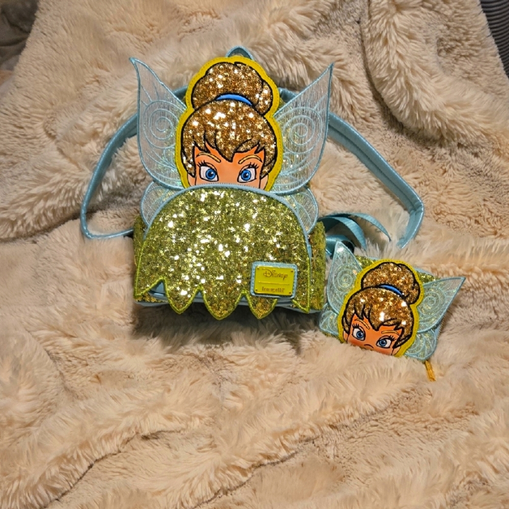 Loungefly Disney Tinker Bell Mini Backpack Sprinkle Magic Limit Edition Used Set
